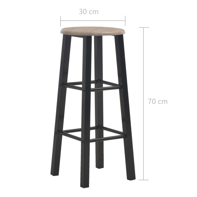 Bar Stools 2 pcs Black MDF