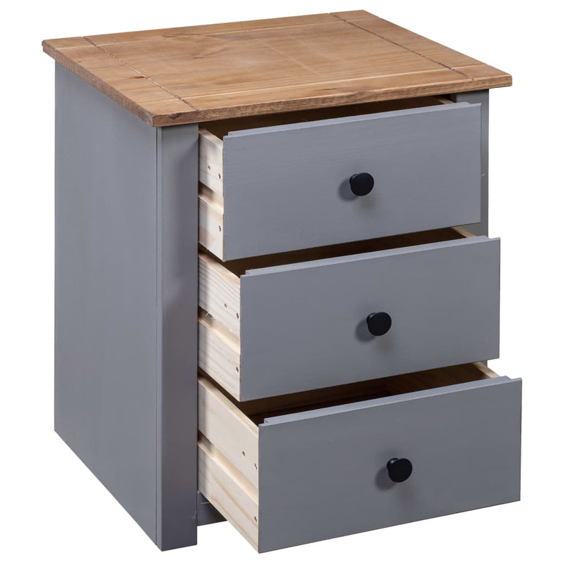 Bedside Cabinet Grey 46x40x57 cm Pinewood Panama Range