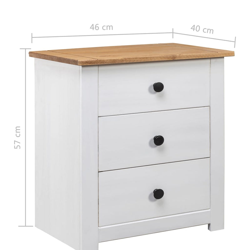 Bedside Cabinet White 46x40x57 cm Pinewood Panama Range