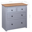 Sideboard Grey 80x40x83 cm Pinewood Panama Range
