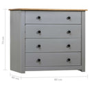 Side Cabinet Grey 80x40x73 cm Pine Panama Range