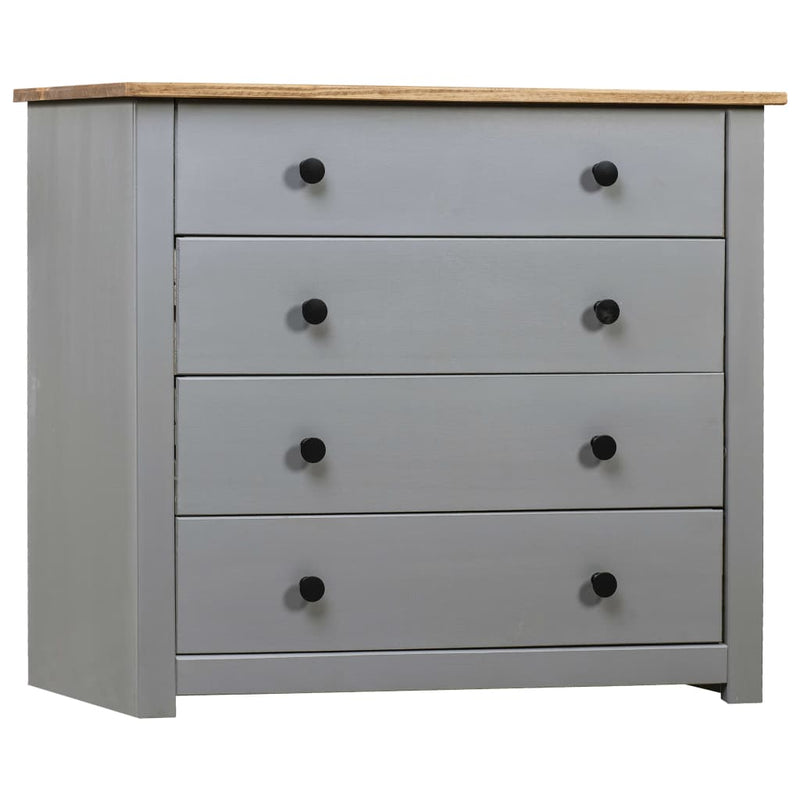 Side Cabinet Grey 80x40x73 cm Pine Panama Range.
