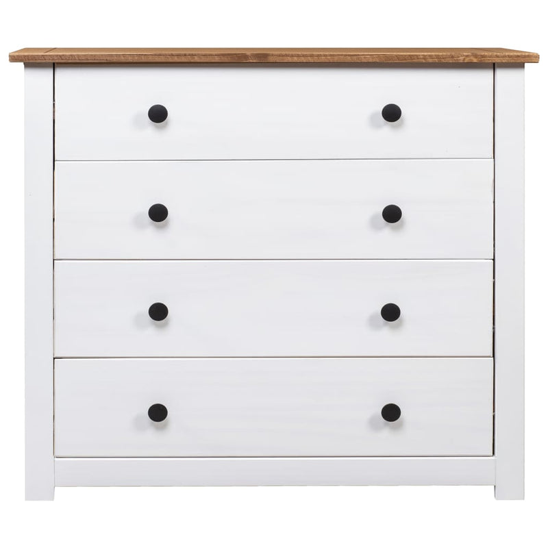 Side Cabinet White 80x40x73 cm Pine Panama Range