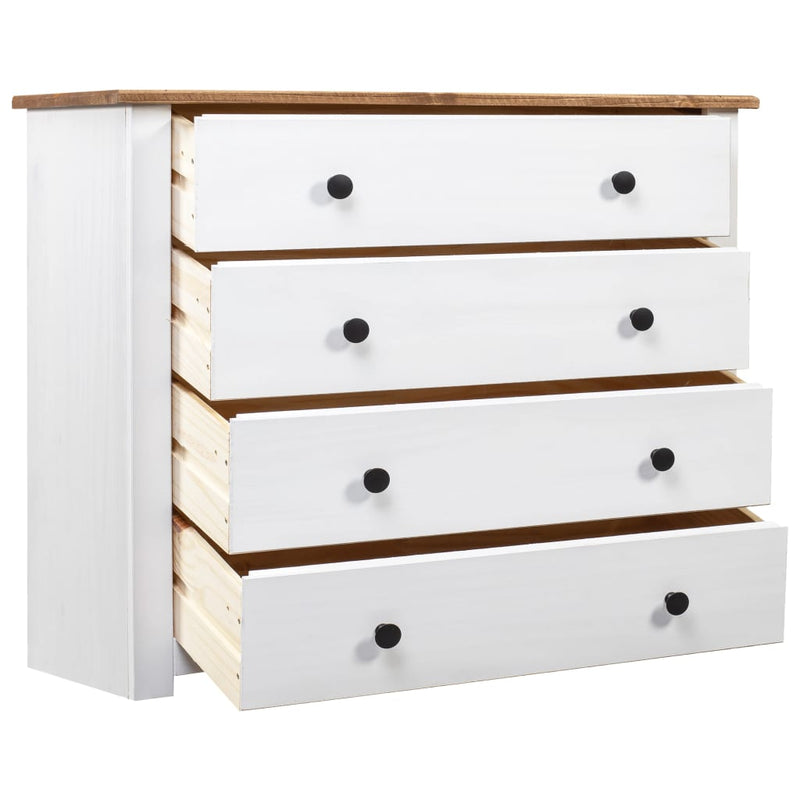 Side Cabinet White 80x40x73 cm Pine Panama Range