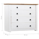 Side Cabinet White 80x40x73 cm Pine Panama Range