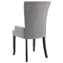 Dining Chairs with Armrests 6 pcs Light Grey Fabric