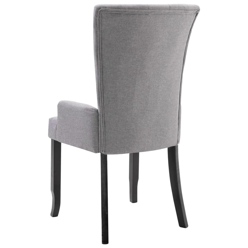 Dining Chairs with Armrests 6 pcs Light Grey Fabric