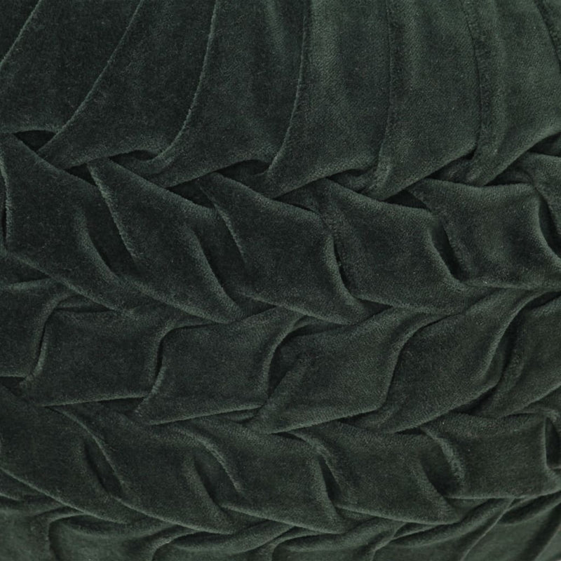 Pouffe Cotton Velvet Smock Design 40x30 cm Green