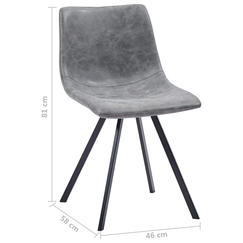 Dining Chairs 4 pcs Grey Faux Leather