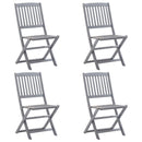 Folding Outdoor Chairs 4 pcs Solid Acacia Wood