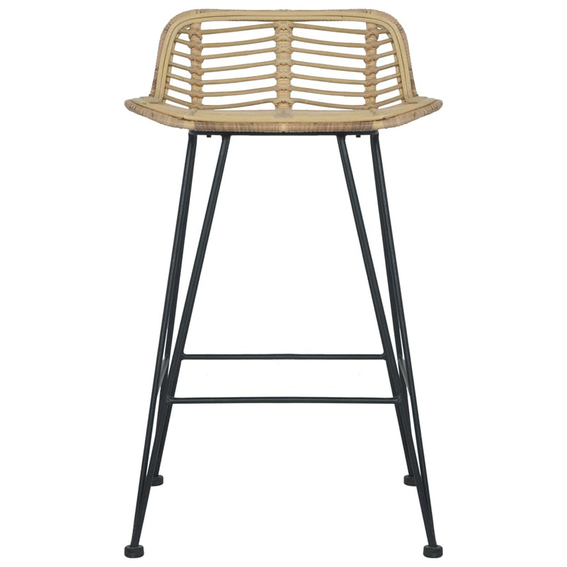 Bar Chairs 2 pcs Natural Rattan