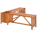 Garden Corner Bench with Planter 117x117x40 cm Solid Acacia Wood