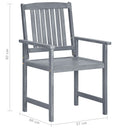 Garden Chairs 2 pcs Grey Solid Acacia Wood