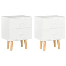 Bedside Cabinets 2 pcs White 40x30x50 cm Solid Pinewood