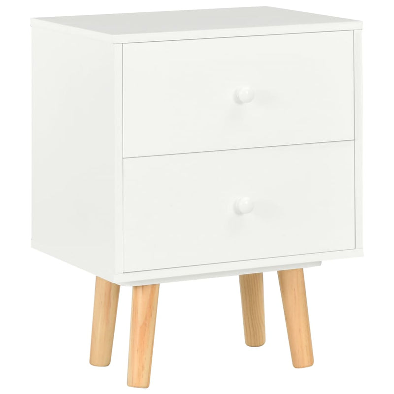 Bedside Cabinets 2 pcs White 40x30x50 cm Solid Pinewood