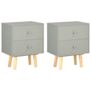 Bedside Cabinets 2 pcs Grey 40x30x50 cm Solid Pinewood