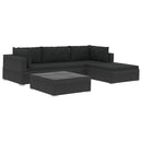 5 Piece Garden Lounge Set with Cushions Poly Rattan Black