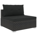 5 Piece Garden Lounge Set with Cushions Poly Rattan Black