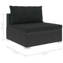 5 Piece Garden Lounge Set with Cushions Poly Rattan Black