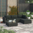 5 Piece Garden Lounge Set with Cushions Poly Rattan Black