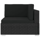 Sectional Corner Chair 1 pc with Cushions Poly Rattan Black