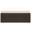 Sectional Footrest 1 pc with Cushion Poly Rattan Brown
