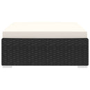 Sectional Footrest 1 pc with Cushion Poly Rattan Black