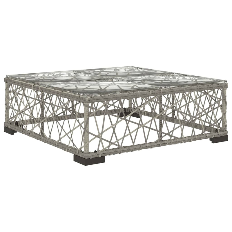 6 Piece Garden Lounge Set with Cushions Poly Rattan Grey
