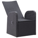 Reclining Garden Chairs 2 pcs with Cushions Poly Rattan Black