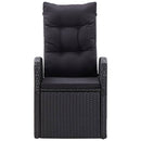 Reclining Garden Chairs 2 pcs with Cushions Poly Rattan Black