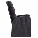 Reclining Garden Chairs 2 pcs with Cushions Poly Rattan Black