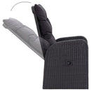 Reclining Garden Chairs 2 pcs with Cushions Poly Rattan Black