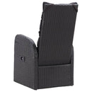 Reclining Garden Chairs 2 pcs with Cushions Poly Rattan Black