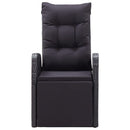 Reclining Garden Chair with Cushion Poly Rattan Black