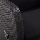 3 Piece Bistro Set with Cushions Poly Rattan Black