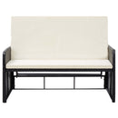 2 Piece Garden Lounge Set with Cushions Poly Rattan Black
