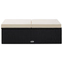 2 Piece Garden Lounge Set with Cushions Poly Rattan Black