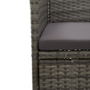 idaXL Garden Dining Chairs 2 pcs Poly Rattan Grey