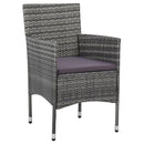 idaXL Garden Dining Chairs 2 pcs Poly Rattan Grey