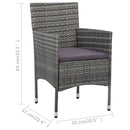 idaXL Garden Dining Chairs 2 pcs Poly Rattan Grey