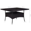 Outdoor Dining Table Black Poly Rattan and Glass