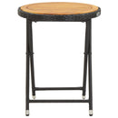 Tea Table Black 60 cm Poly Rattan and Solid Acacia Wood
