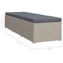Sun Lounger with Cushion Poly Rattan Grey.