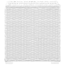 Sun Lounger with Cushion and Tea Table Poly Rattan White