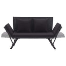 Garden Bench with Cushions 176 cm Black Poly Rattan