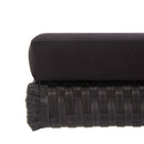 Garden Bench with Cushions 176 cm Black Poly Rattan