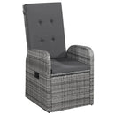 Reclining Garden Chairs 2 pcs with Cushions Poly Rattan Grey