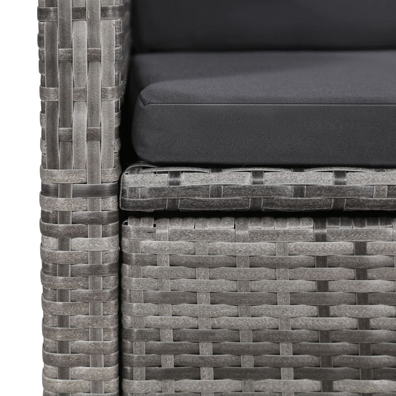 Reclining Garden Chairs 2 pcs with Cushions Poly Rattan Grey