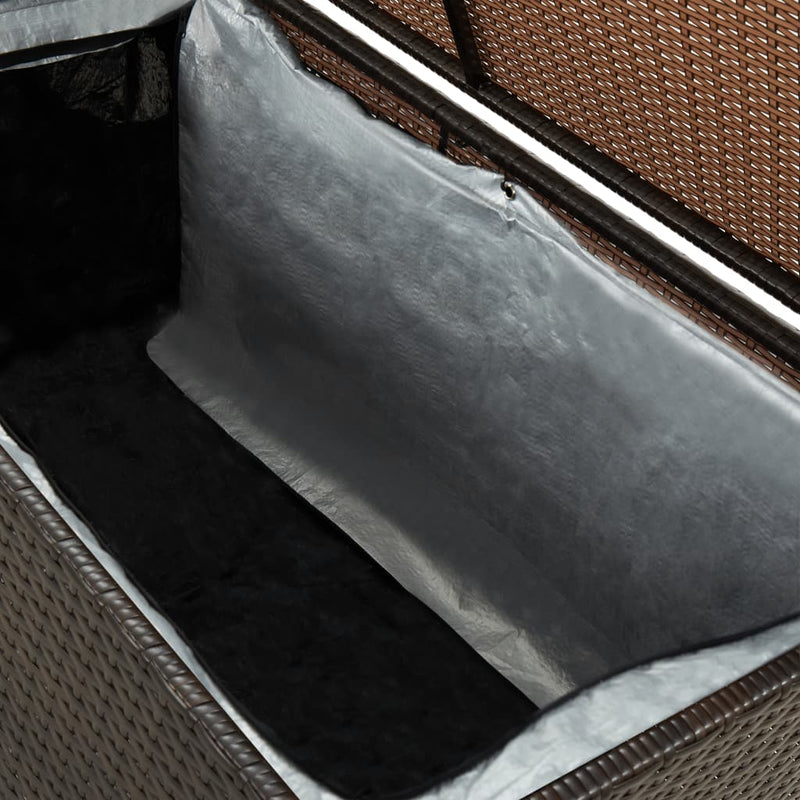 Garden Storage Box Poly Rattan 100x50x50 cm Brown
