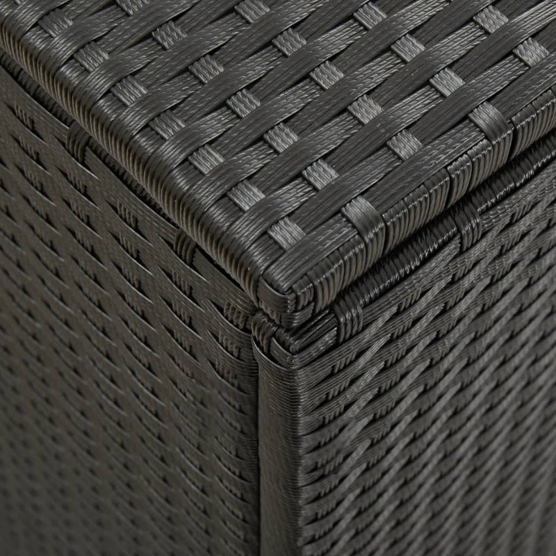 Garden Storage Box Poly Rattan 200x50x60 cm Black